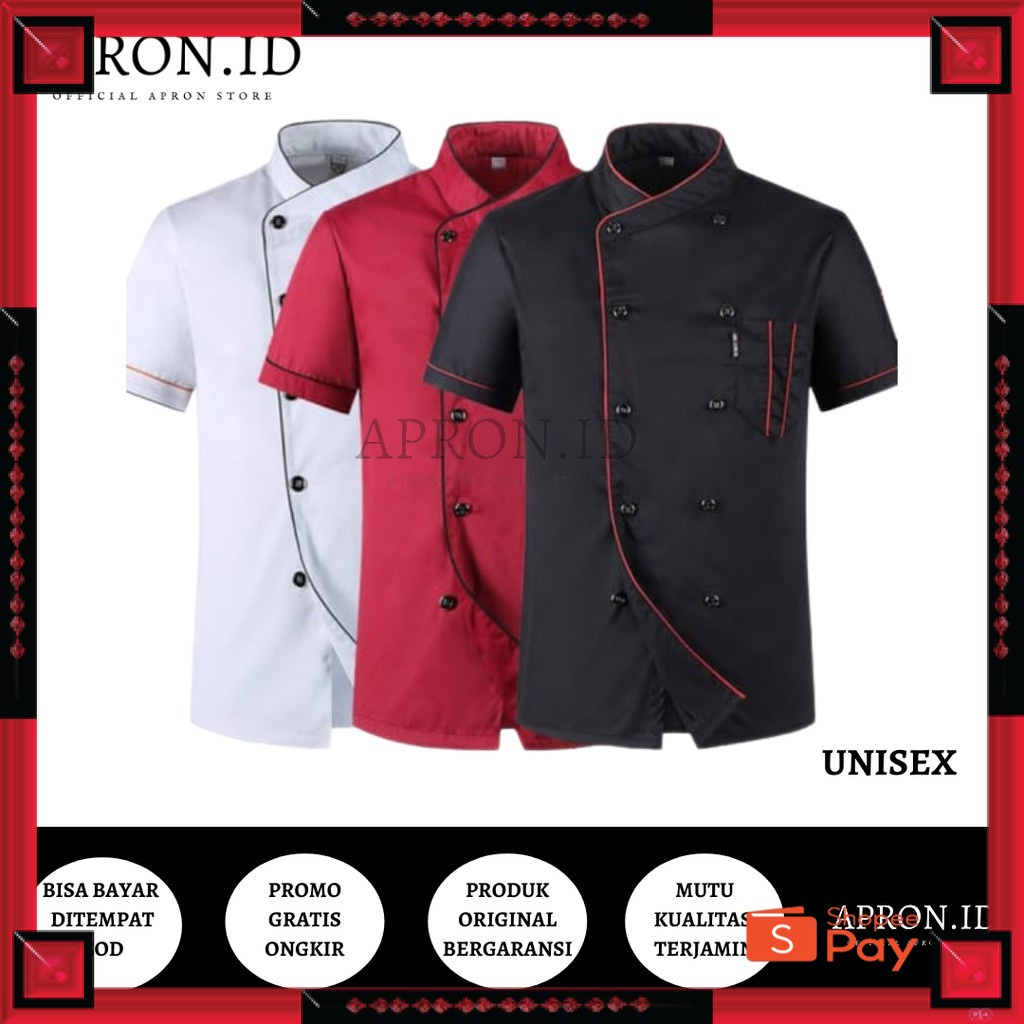 12.12 SERAGAM SALE / Baju Koki Baju Chef Kemeja Koki Kemeja Chef Seragam Koki Seragam Chef Pria Wani