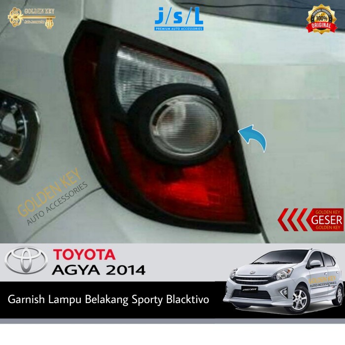 JSL Garnish Belakang Agya 2014 Tail Lamp Garnish Sporty Blacktivo