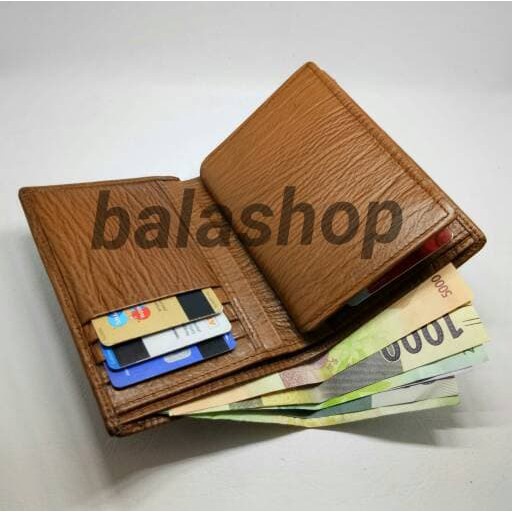 dompet kulit pria wanita motif serat kayu warna tan asli garut