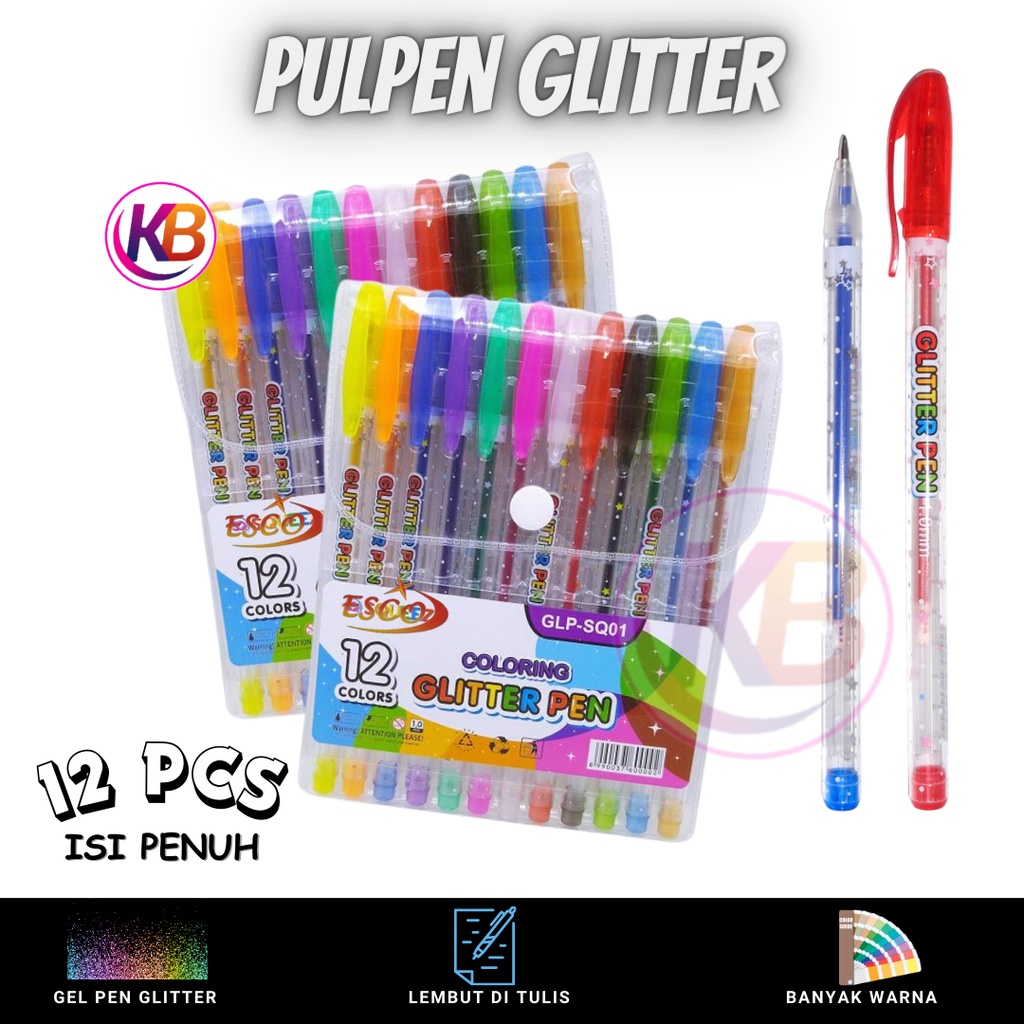 

Pulpen Gel Glitter (1 Pak) 12 Pcs Penuh / Mengkilap Ketika Terkena Cahaya / Harga Termurah Tangan Pertama / Toko Gemilang