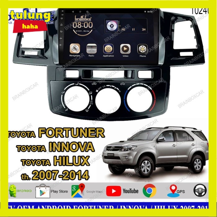 Brainbox TV Mobil OEM Fortuner Innova Hilux Android Headunit Tape Mobi