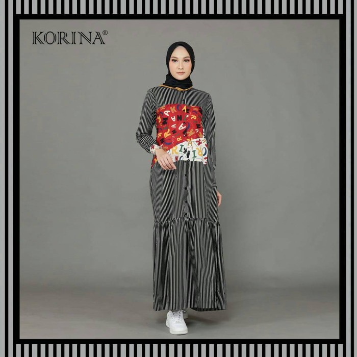 BUTIK SASMAYA Gamis Katun Tristan Dress By KORINA Best Seller COD Ori