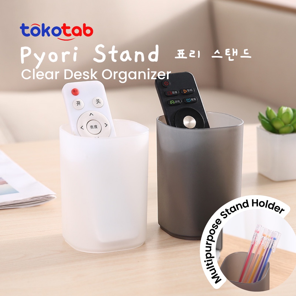 

Tokotab - Pyori Penstand Transparan Tempat Alat tulis Desk Organizer Tabung Transparant