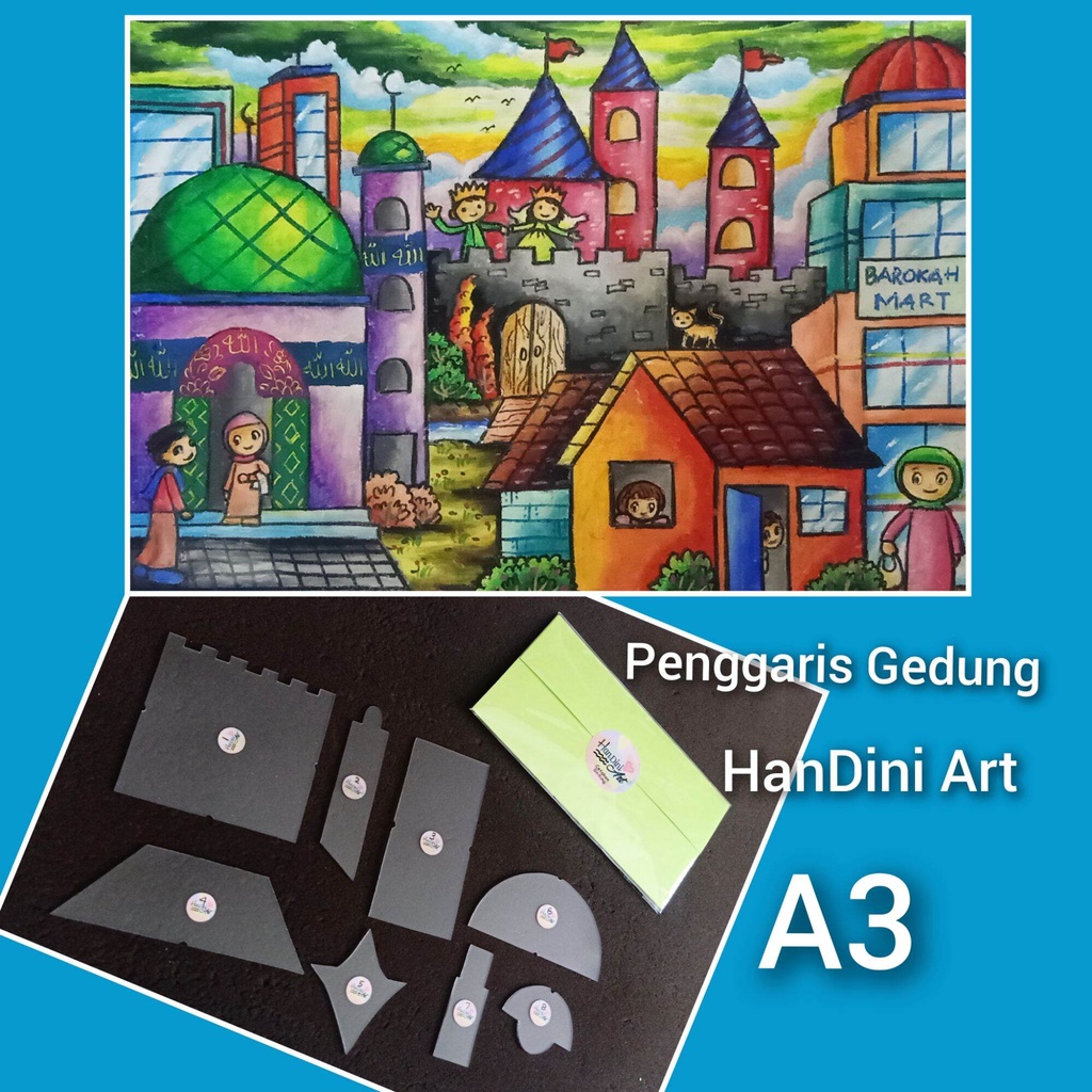 

Penggaris Gedung 8 Model Cetakan Akrilik Peralatan Menggambar HanDini Art