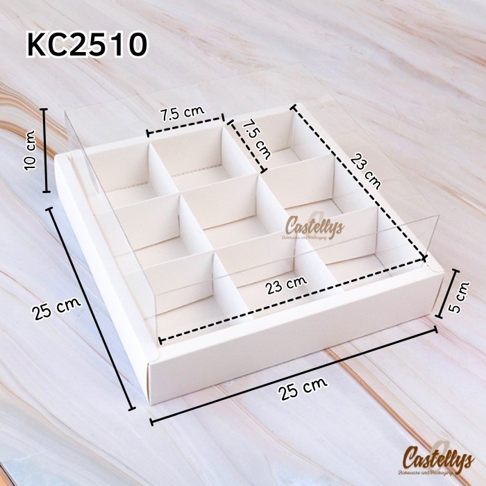 

Kotak Box Kue Sekat 9 KC2510 Mini Cake Snack Pudding Dessert Bolu Pie