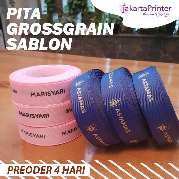

CUSTOM SABLON PITA SALUR GROSSGRAIN CETAK 1 WARNA - 20 mm