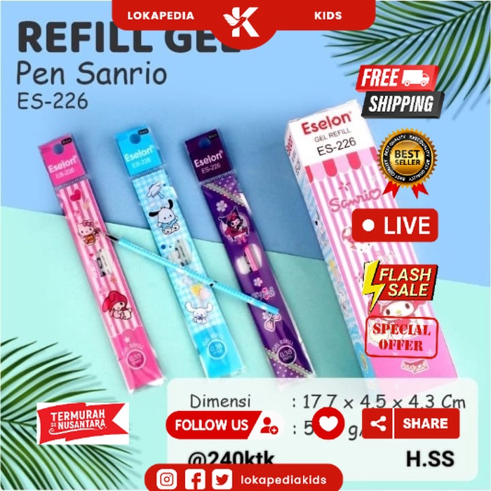 

[20 PCS] ISI Pulpen Gel / Refill Isi Ulang Pulpen Gel Karakter BTS