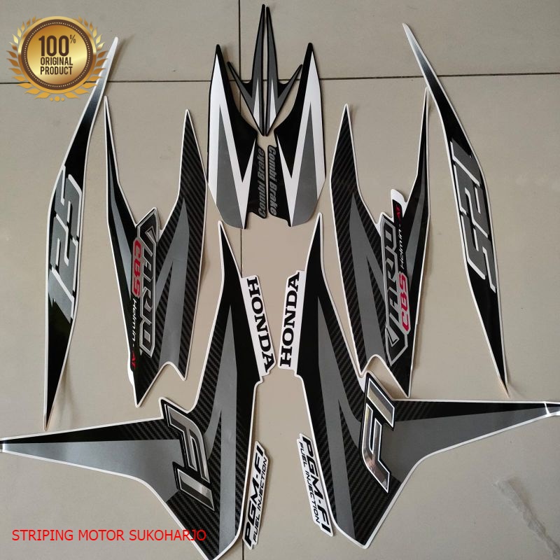 (ORI) striping honda vario 125 cbs old 2012 putih kualitas original