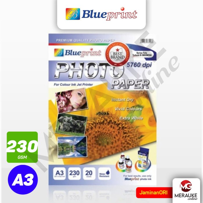 

Kertas Foto BLUEPRINT Glossy A3 230gsm 20s