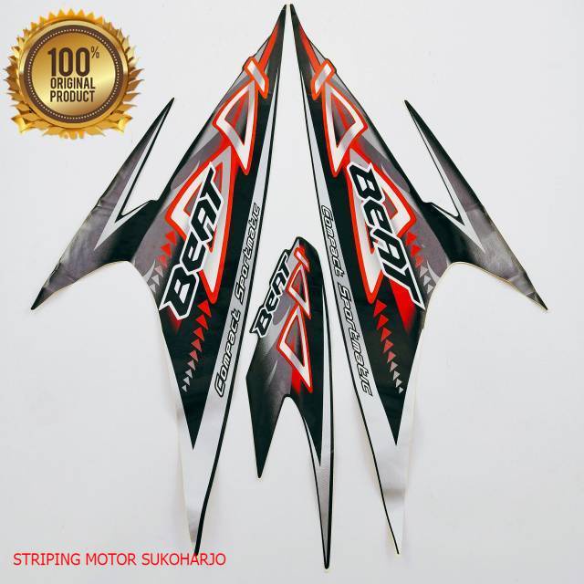 (ORI) striping honda beat karbu 2011 2012 hitam kualitas original