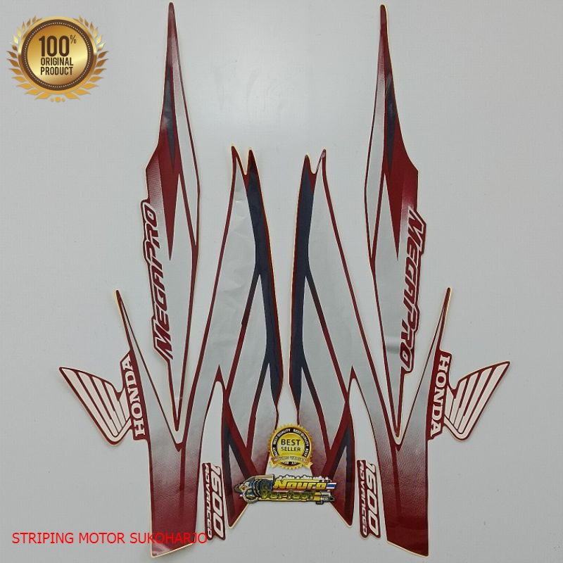 (ORI) striping honda mega pro 2007 merah primus kualitas original
