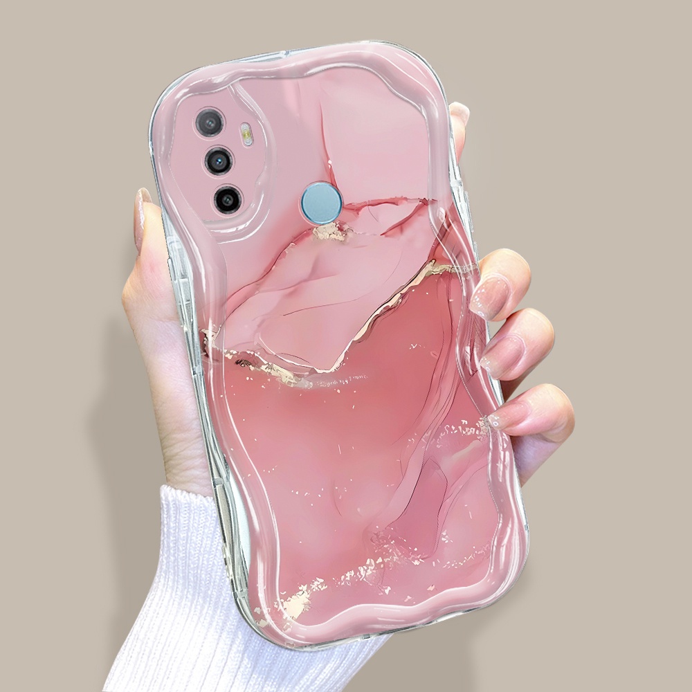 Casing Hp Untuk OPPO A33 A53 2020 Cream Phone Case Handphone Soft Cover Pink  Marble Kesing