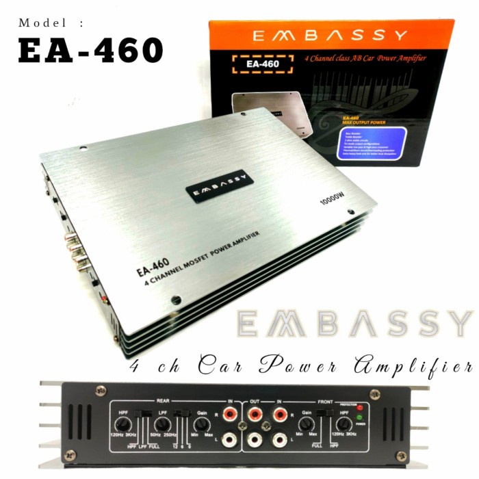 Power Amplifier Mobil 4 channel Embassy EA 460