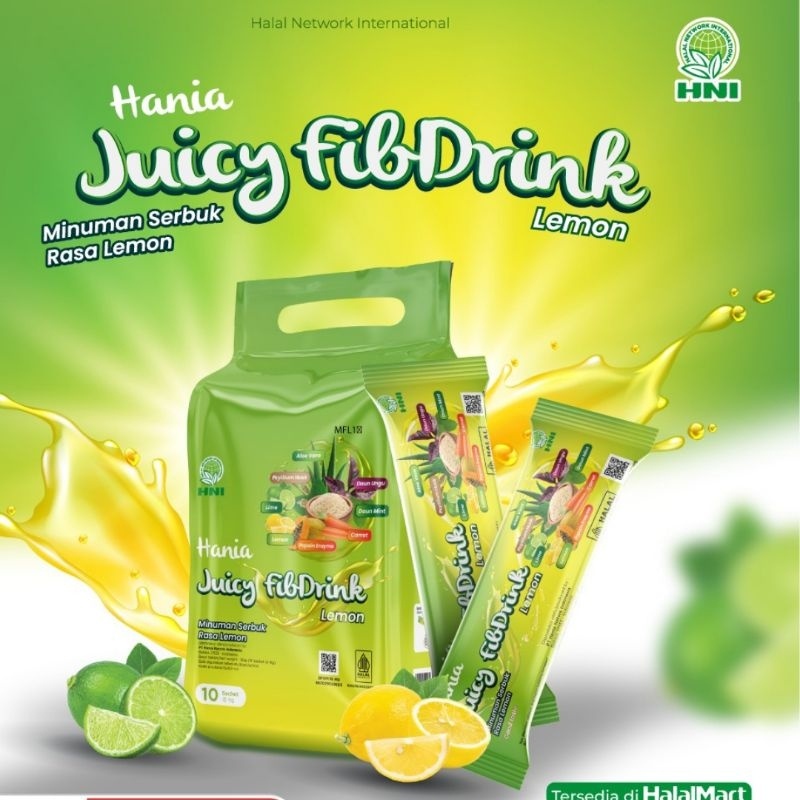 Hania Juicy Fibdrink 10 Sachet HNI HPAI Fiber Drink Tinggi Serat Alami Detoxifikasi usus | Apotek Su