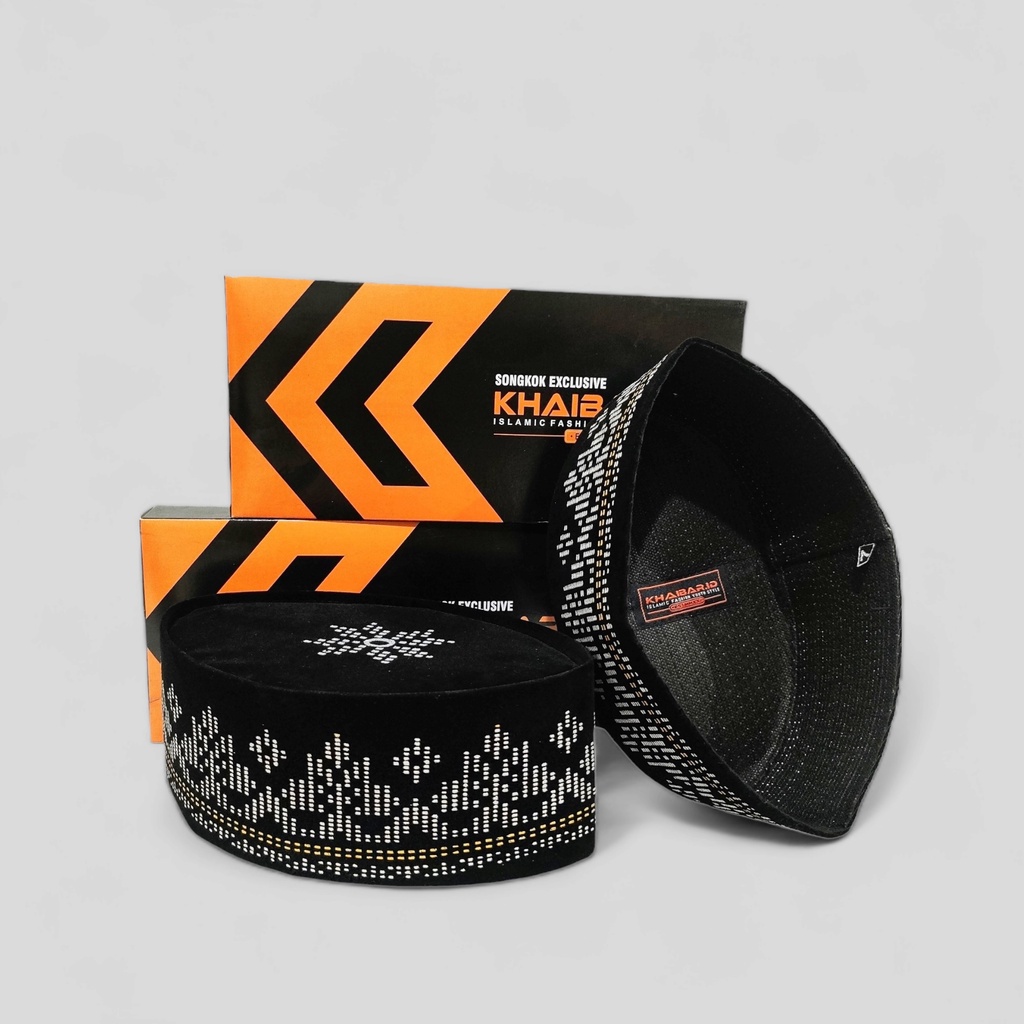 Peci Kopiah Hitam Anak Motif Songket PERAK SILVER Songkok Hitam Dewasa Batik Songket Kopyah Dewasa