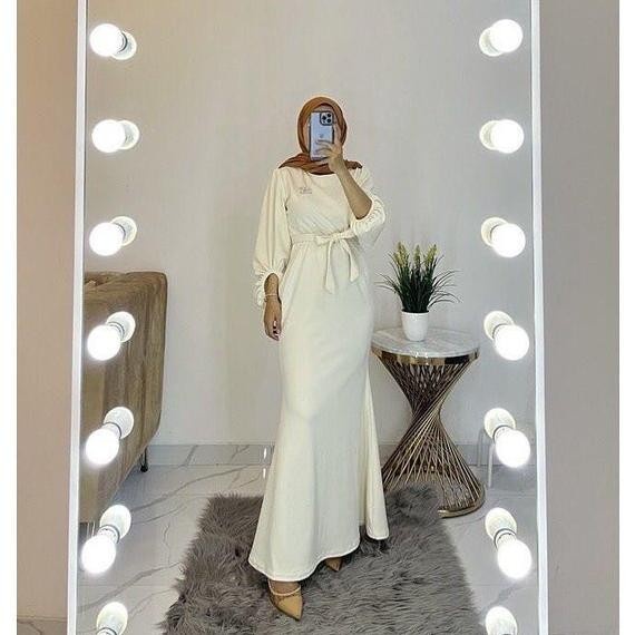 BAJU WANITA MODEL GAMIS AZURA DRESS CRINGKEL MOTIF POLOS TERBARU 2023