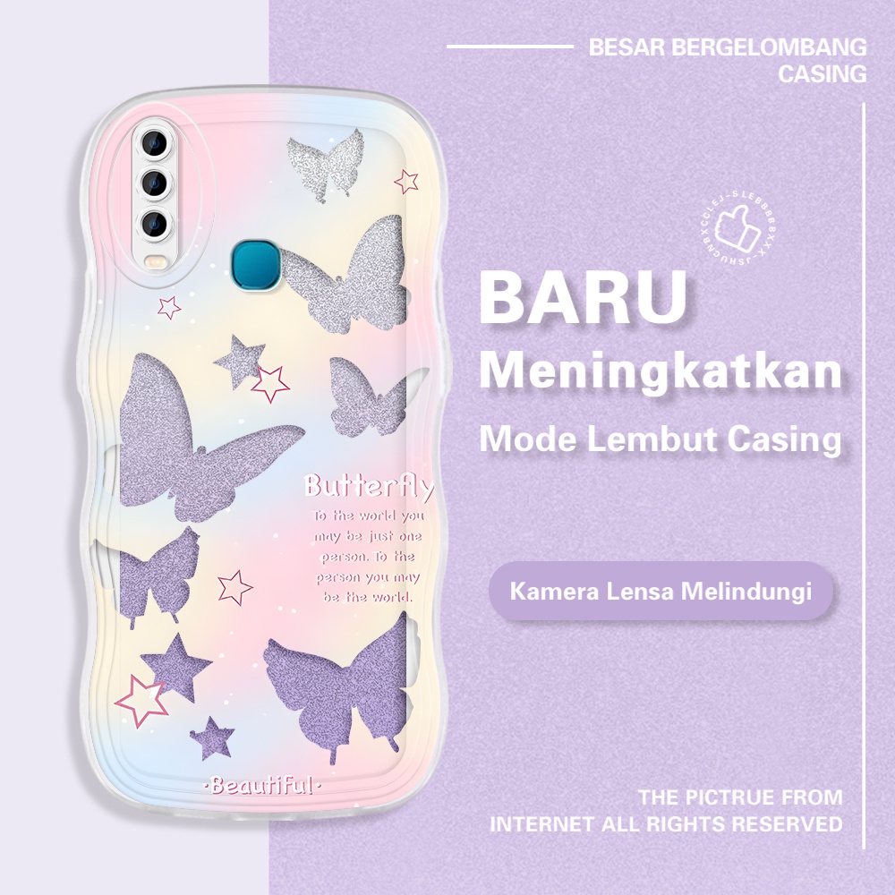 Casing Hp Untuk Vivo Y12 Y15 Y17 1902 Phone Case Softcase Soft Cassing Handphone Cover Imut Purple B
