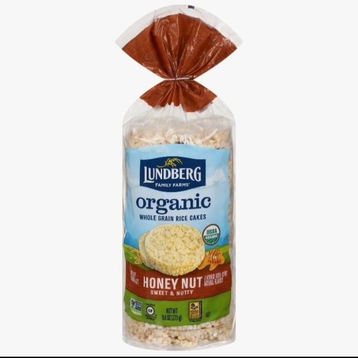 

Lunberg Organic organik rice cakes whole grain honey nut 273gr