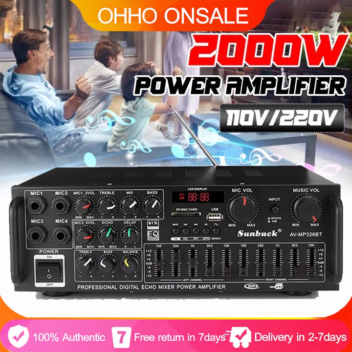 POWER AMPLIFIER SUBWOOFER 220V HOME POWER AMPLIFIER HIGH -POWER BLUETOOTH 12V VEHICLE DIPASANG DI OUTDOOR POWER AMPLIFIER