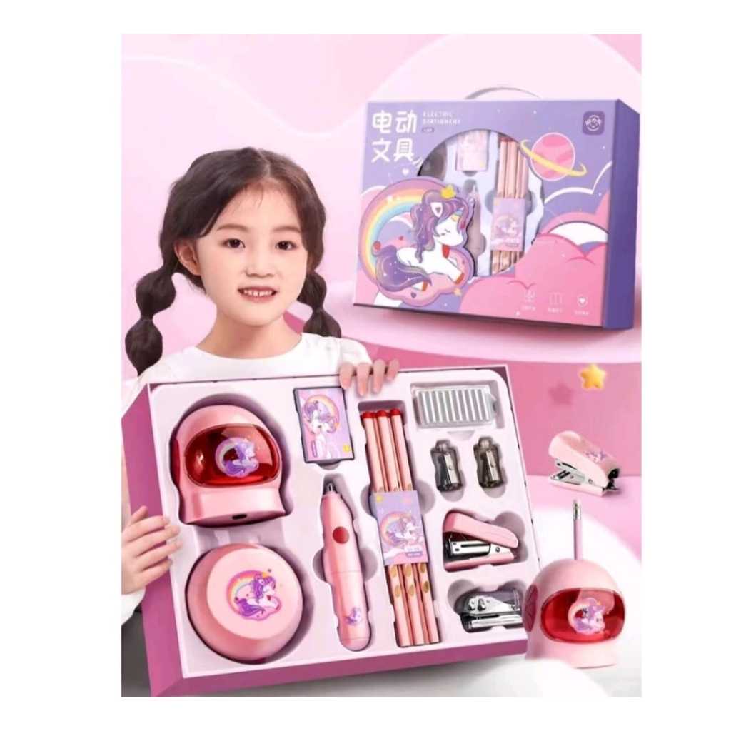 

20. ELECTRONIC STATIONERY SET / SET ALAT TULIS ELEKTRIK RAUTAN PENGHAPUS VACUUM PENSIL