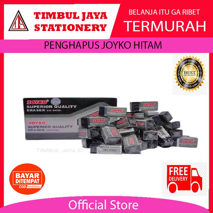 

Joyko Stip / Penghapus / Eraser / Hapusan Joyko Kecil Hitam B40BL isi 40 pcs