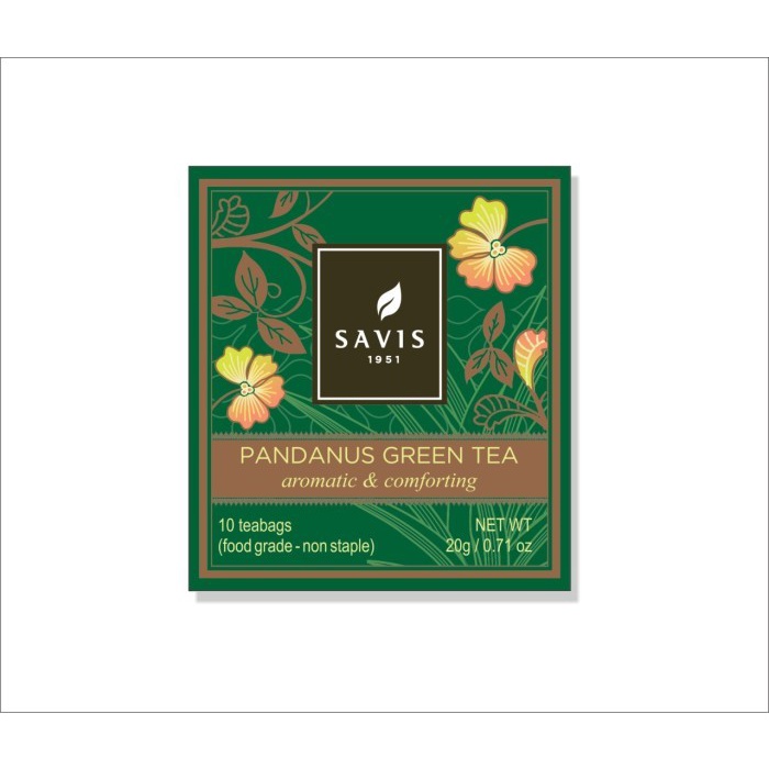 

Teh Hijau Pandan Savis - Pandanus Green Tea Premium Isi 10 Teabag