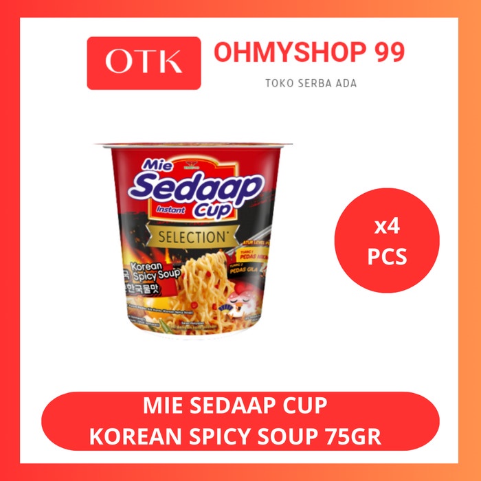 

Mie Sedaap Cup Kuah Korean Spicy Soup 4x75gr