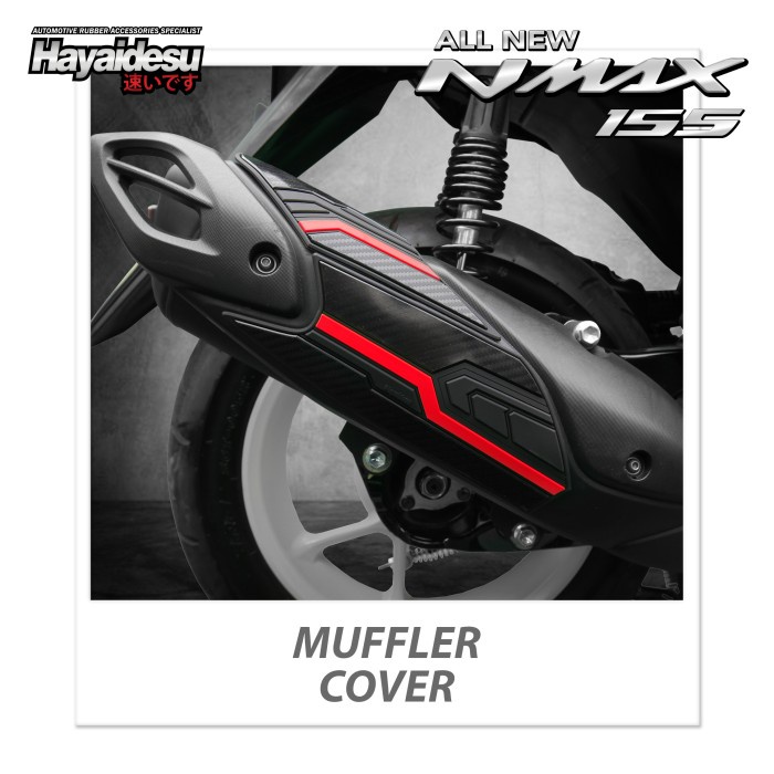 [K654] Hayaidesu All New NMAX Muffler Knalpot Cover Variasi Body Protector - Merah