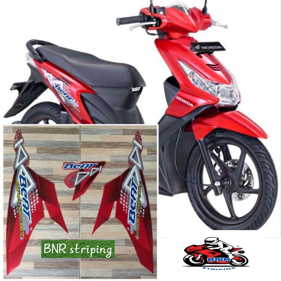 Striping  Honda beat karbu merah tahun 2010 2011 stiker list body untuk beat karbu standart ori pabr