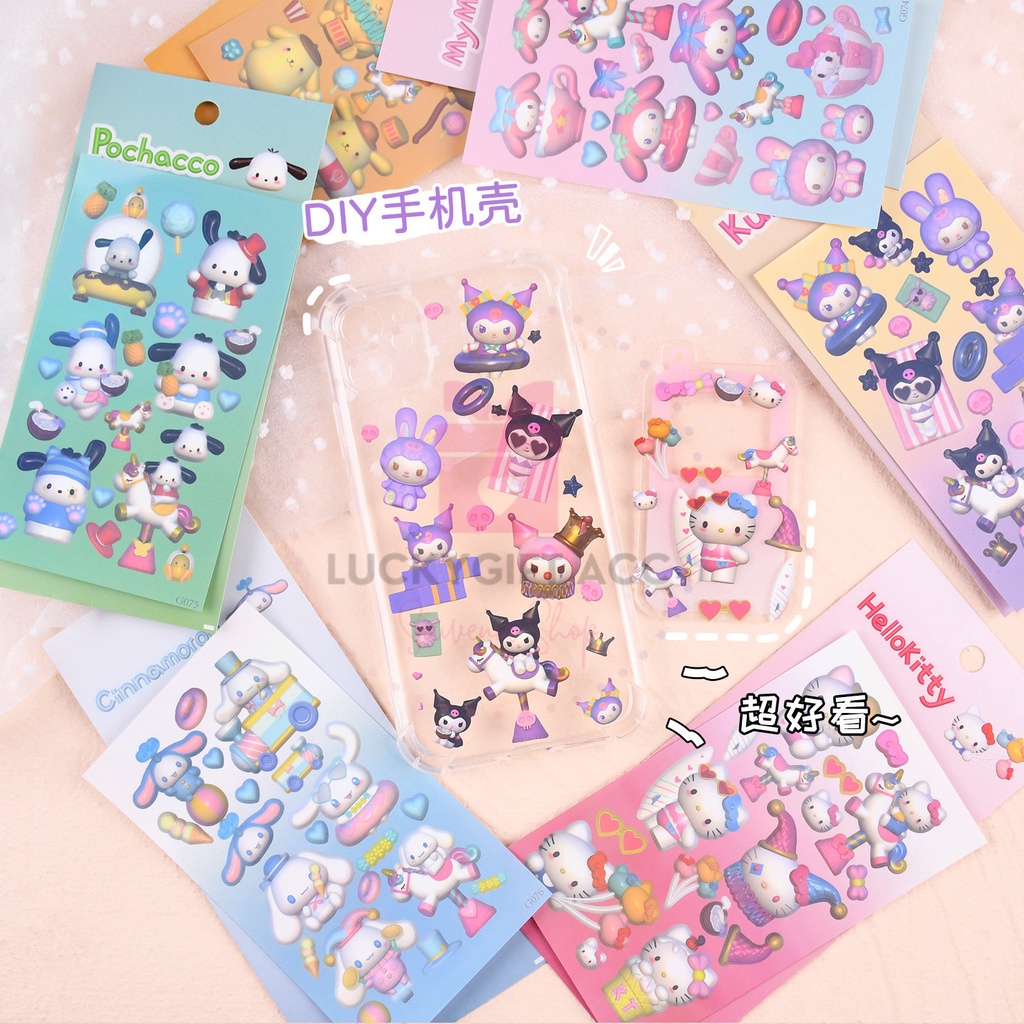 

TOKO DAY ONE DIY STICKER SANRIO 2023 / STIKER 3D KARTUN JEPANG MELODY KUROMI CINNAMOROL