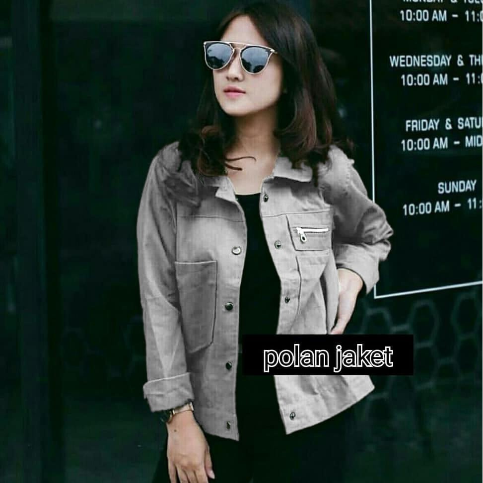 Jaket Polan - Polan Jaket Fashion Jaket Modis Wanita - Zippy Pocket - Pocket Zippy