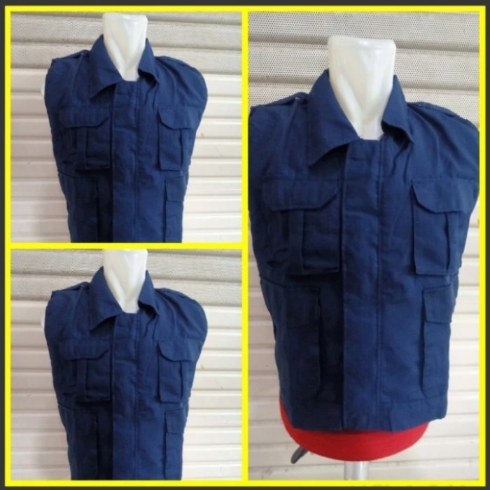 ✨BISA COD✨ -ROMPI PRIA WARNA BIRU DONGKER - ROMPI LAPANGAN BIRU NAVY - ROMPI Rompi Unik Vest Kekinia