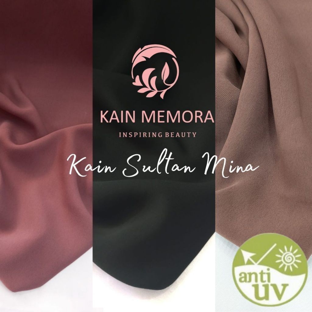 Per50cm Mina Kain Sultan Anti UV UPF 80 Kain Premium Warna s Lebar 145 cm