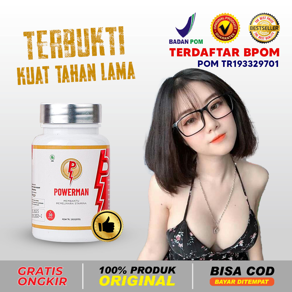 TERBUKTI POWERMAN BPOM OBAT KUAT PRIA ORIGINAL100% OBAT TAHAN LAMA OBAT KAPSUL PRIA DEWASA OBAT EJAK