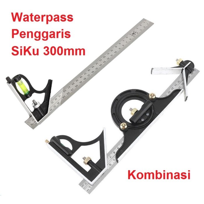 

AC88 Penggaris Siku L Waterpass Kombinasi Square Ruler Sudut Presisi Air - Penggaris Siku