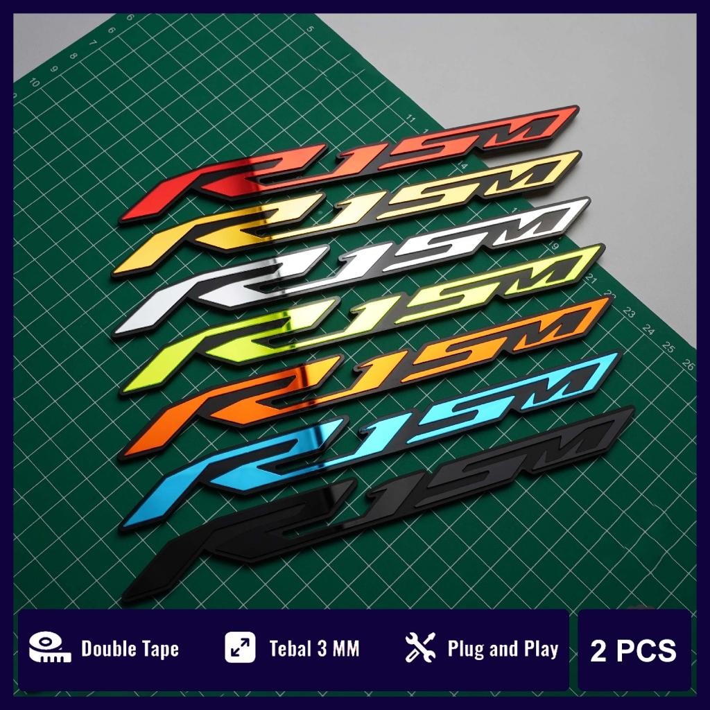 EMBLEM R15M LOGO R15 BUKAN STIKER R15M AKSESOSRIS R15M EMBLEM YAMAHA R15M VARIASI YAMAHA R15