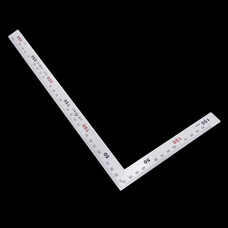 

2025 New Stainless Steel 15x30cm 90 Degree Angle Metric Try Mitre Square Ruler Scale