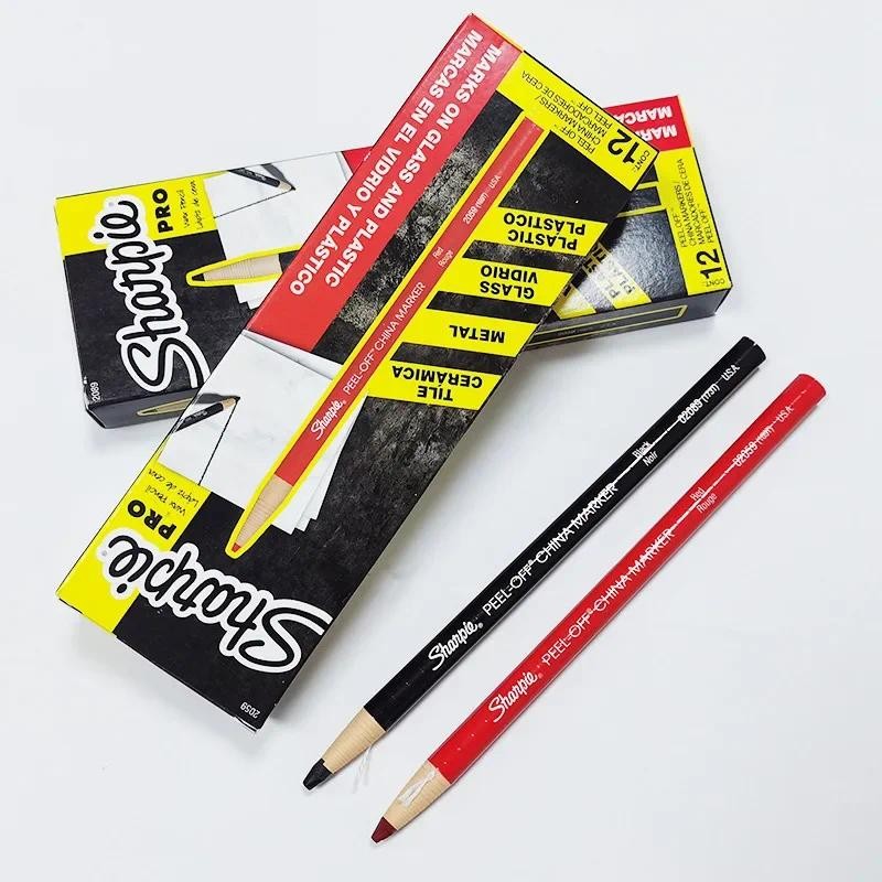 

12pcs Sharpie PEEL-OFF Color Pencils Marker China Marker Paper Roll Crayon Marks on Metal Glass Easily Cleanly with A Damp Cloth