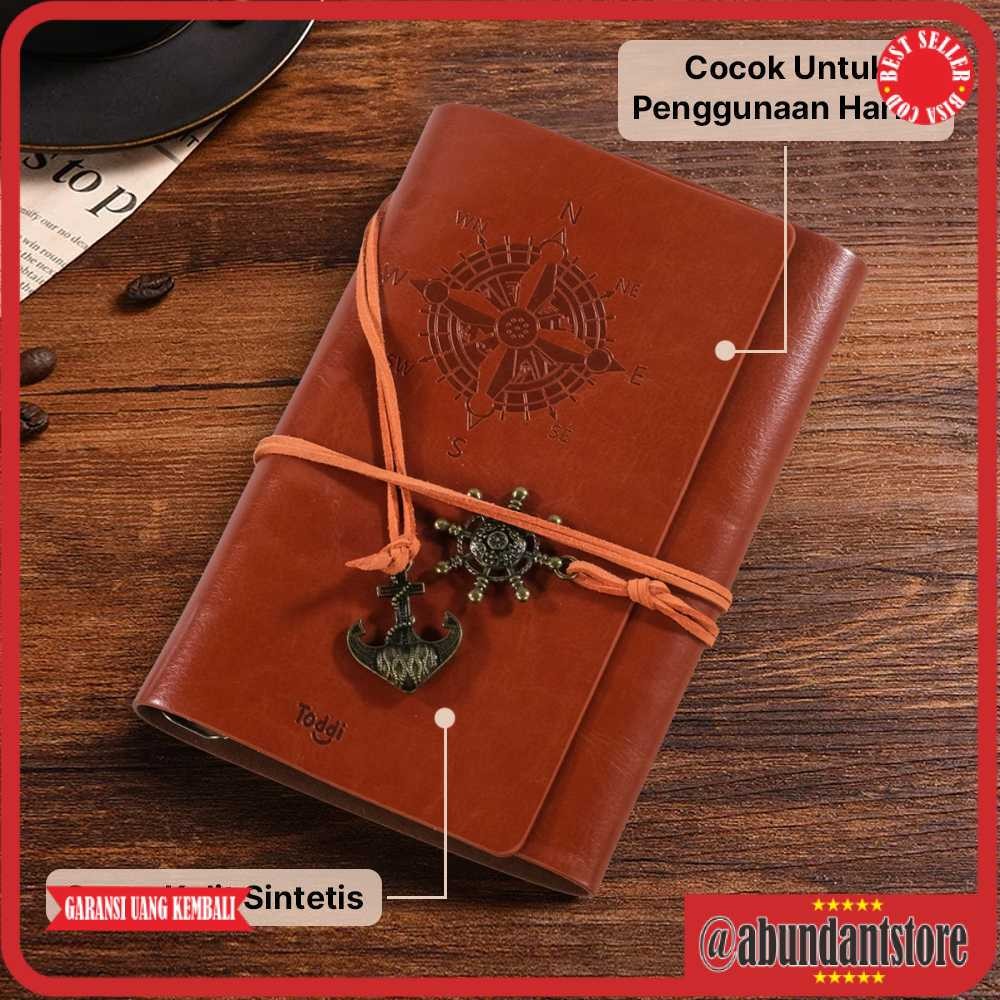 

Toddi Buku Catatan Binder Kulit Notebook Retro Pirate Compass - ZB045