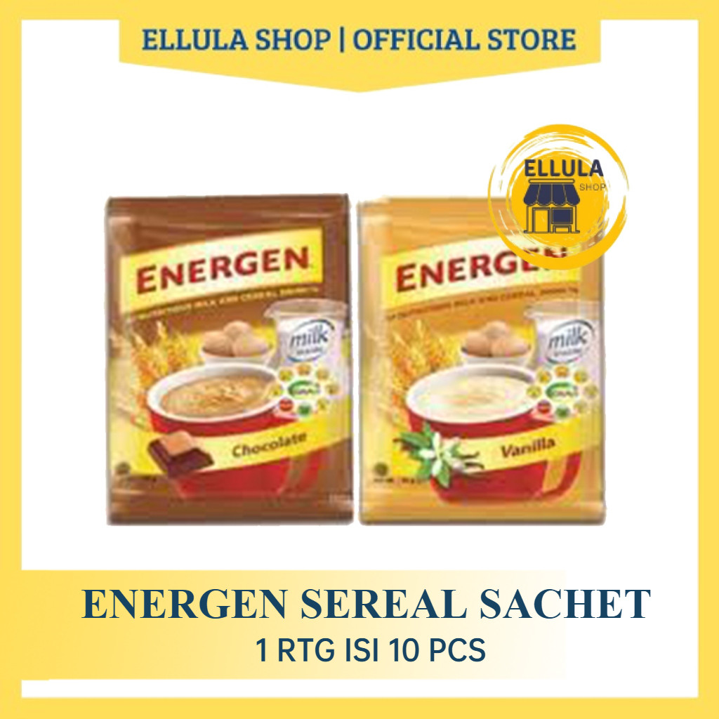 

ELLULA Shop - Energen Sereal rasa Cokelat / Vanilla 1 renceng isi 10pcs x 35gr [Renceng]