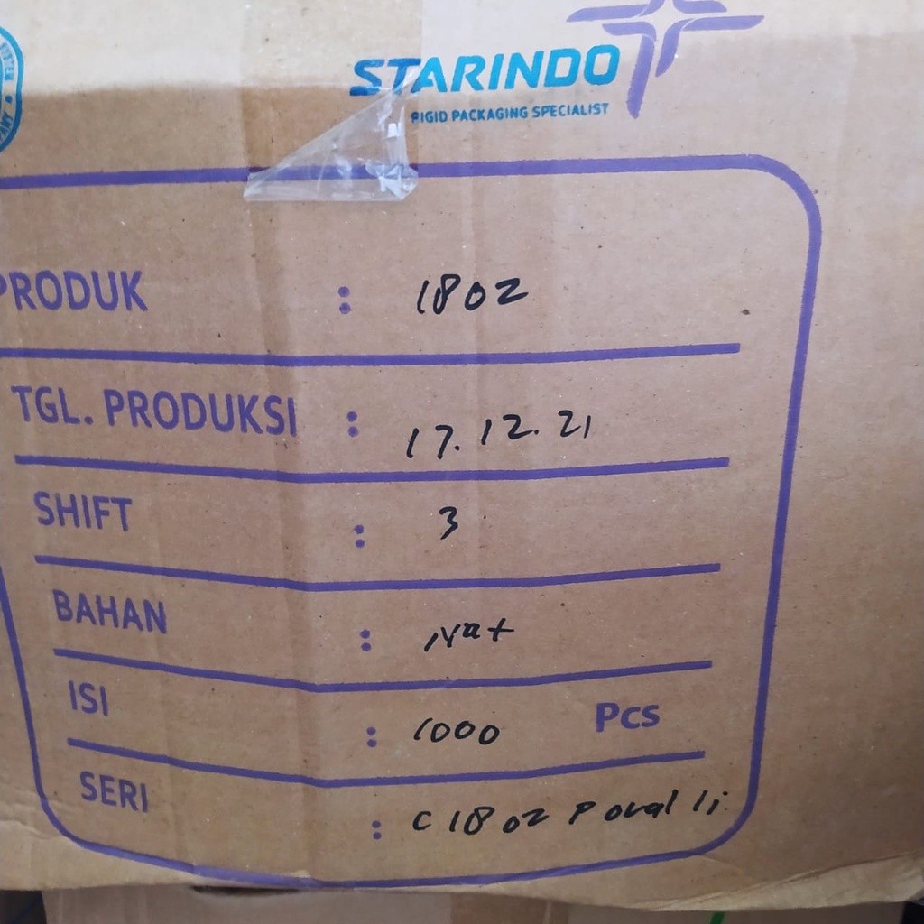 gelas cup 18oz oval starindo 1000pcs