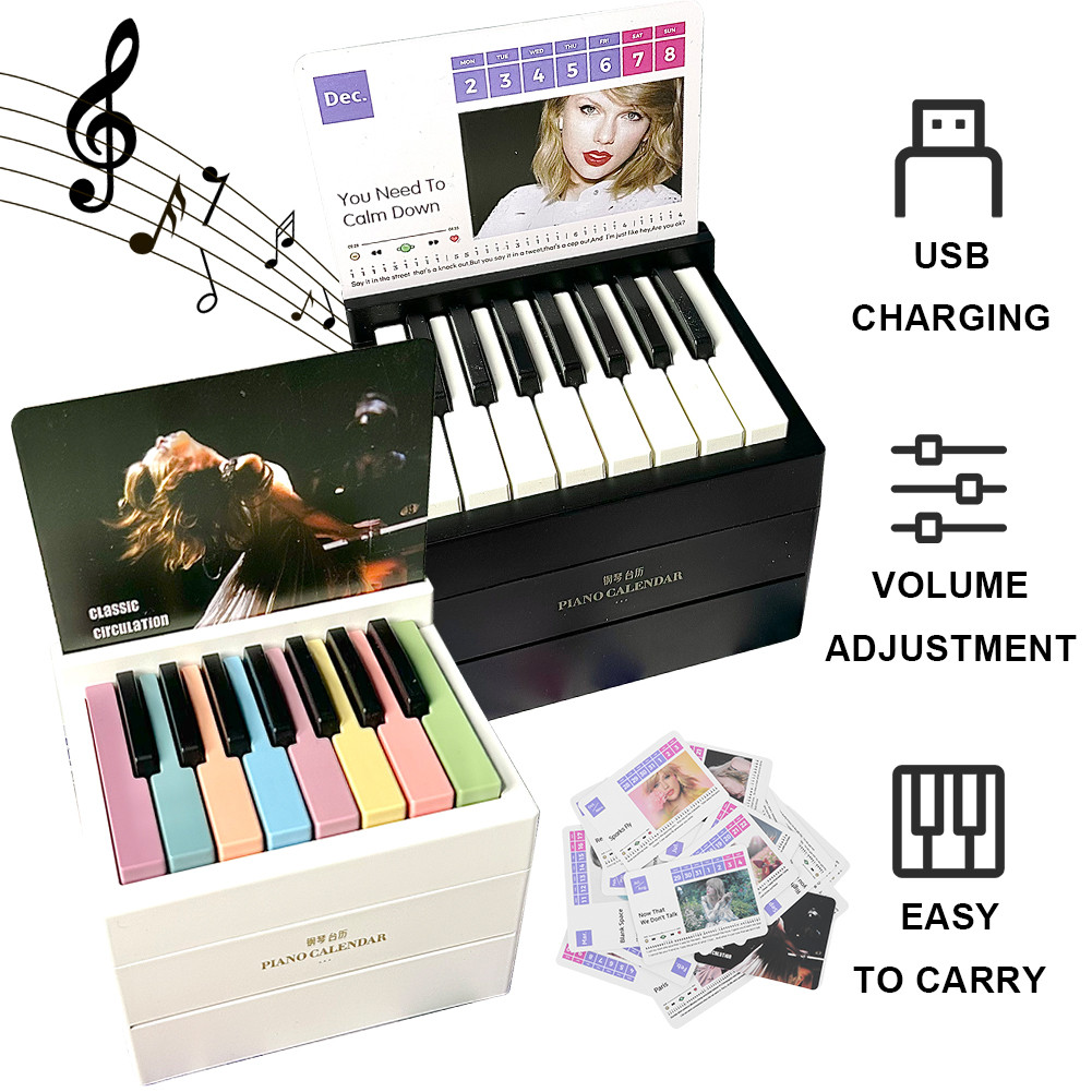 

Taylor Piano Calendar 2025 Music Sheets Toy Desktop Peripheral Ornaments Piano Desk Calendar Mini Piano Calendar Gift for Fans