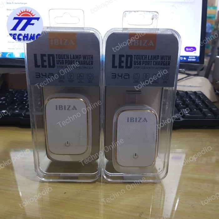 PHONE CHARGER IBIZA A3305 LAMPU LED SENTUH CAS HP CARJER ORIGINAL 100%
