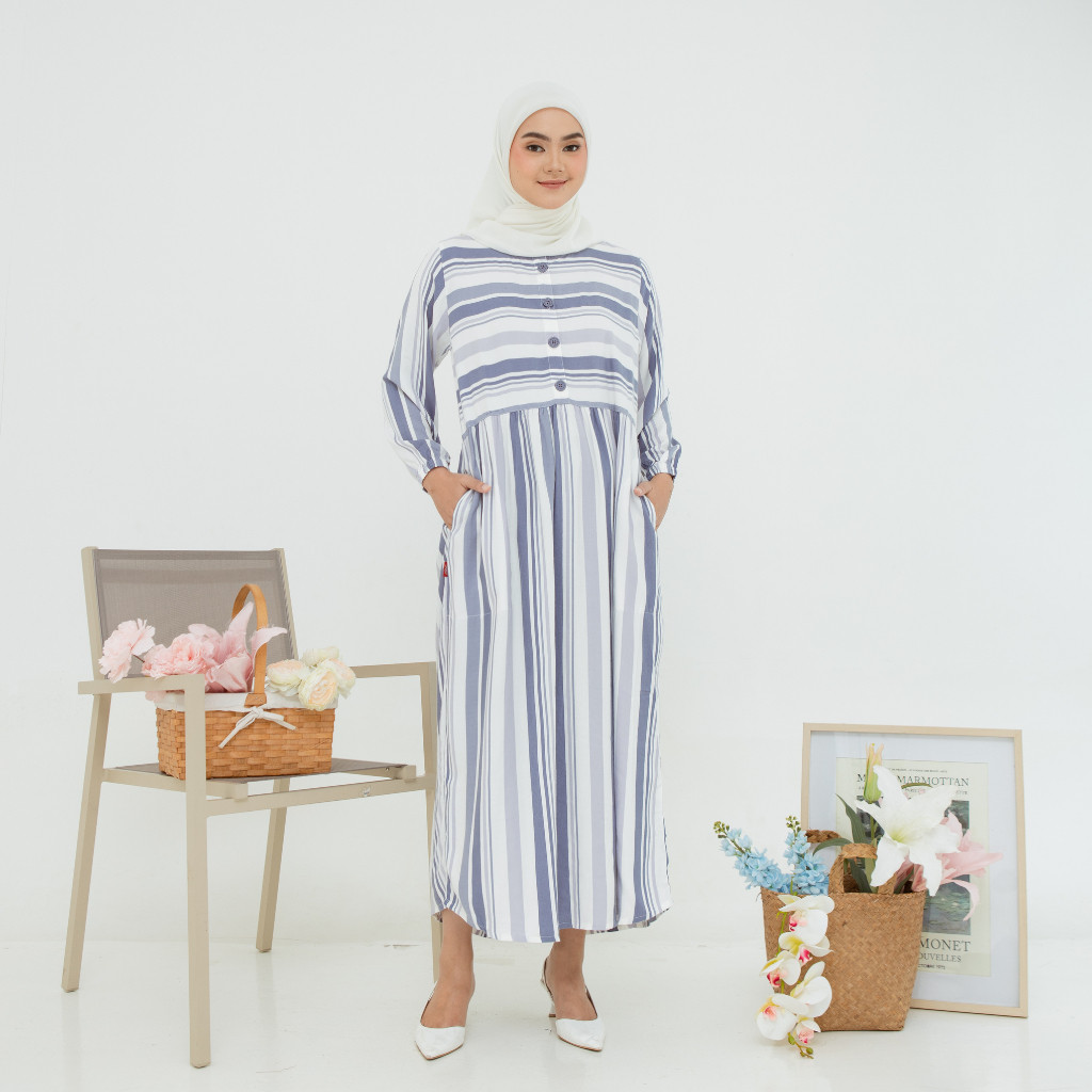 [HOT NEW] RILLEY - Gamis Rania | Dress Panjang Muslim Wanita Rayon Baju Maxi