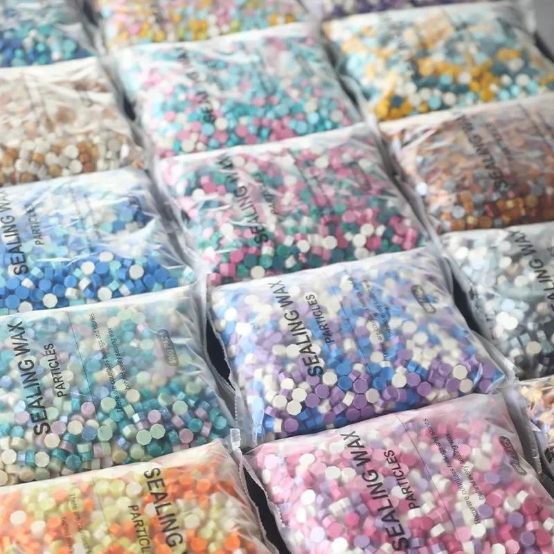

500g Lacquer Wax Particles Octagonal Transparent Color Mixed Color Diy Vintage Hand Account Gift Letter Decoration Seal