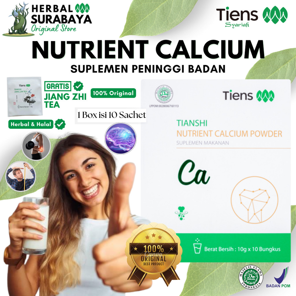 Susu Kalsium Peninggi Badan Cepat Halal dan BPOM Tianshi Nutrient Calcium Powder Halal Suplement Mul