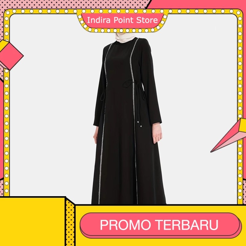[HARGA KILAT] GDTima Abaya Hitam Mewah Elegan Gamis Hitam Polos Wanita Premium Gamis Terbaru