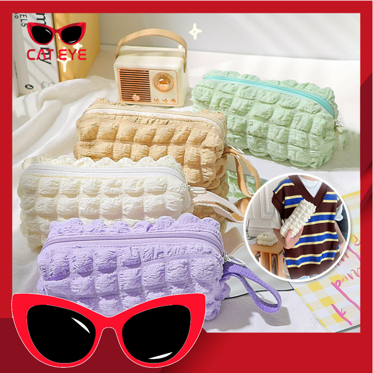 

PROMO - S6298 Tempat Pensil Puffy Aesthetic / Korean Style Pencil Case / Kotak Pensil Polos Puffy / Aesthetic Crinkled Fufu Pocuch