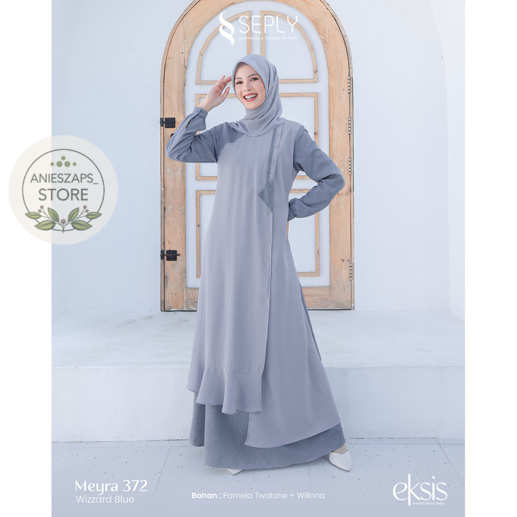 Ethica Dress Biru Dongker / Sarimbit Jumbo di anieszaps / Gamis Dewasa  Kekinia Meyra 372 Dress