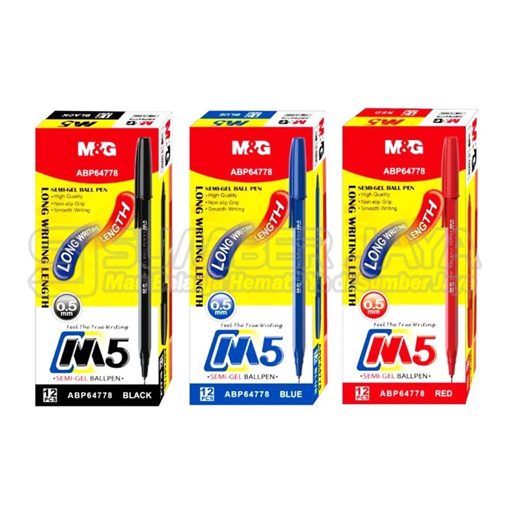 

Ballpoint Semi Gel M&G ABP64778 M5 Pena 0.5mm Pena Gel Mirip AE7